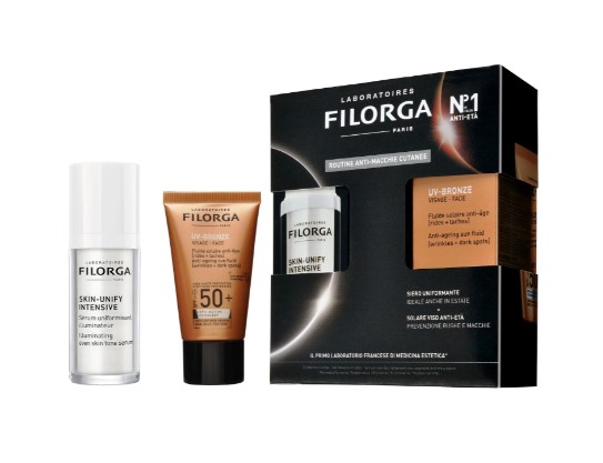 Filorga cofanetto solari Skin Unify Intensive 30 millilitri + Uv Bronze face 40 millilitri